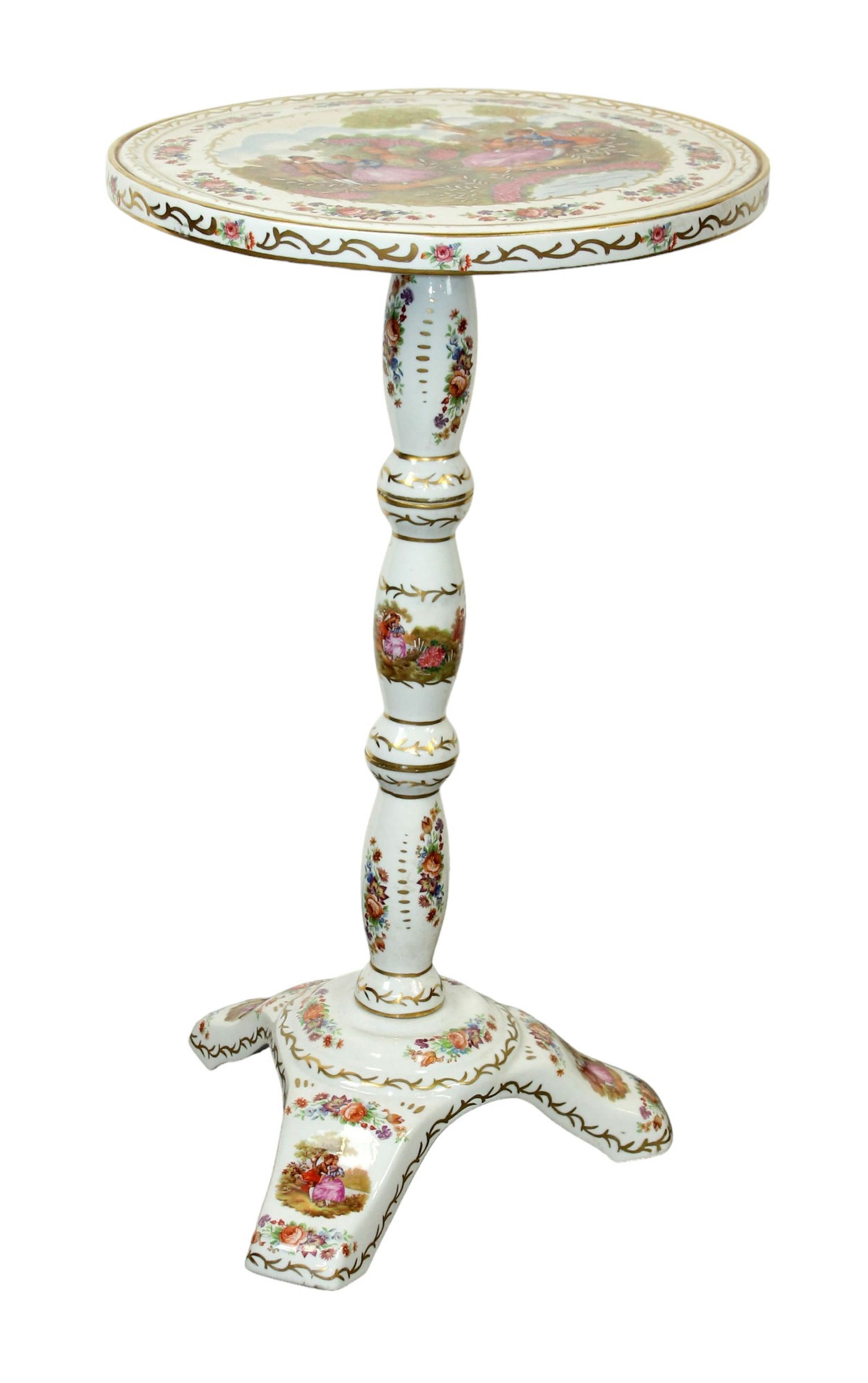French Sevres style porcelain pedestal base gueridon table (1 of 11)