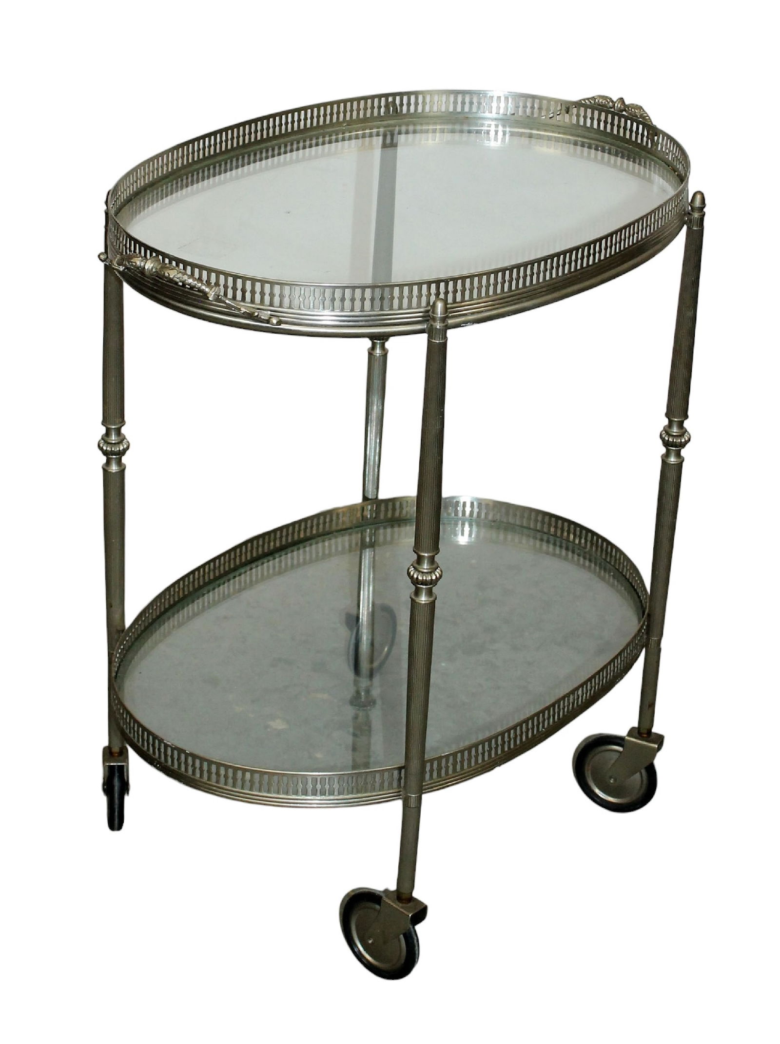 French Mid century oval tiered bar cart (1 of 8)