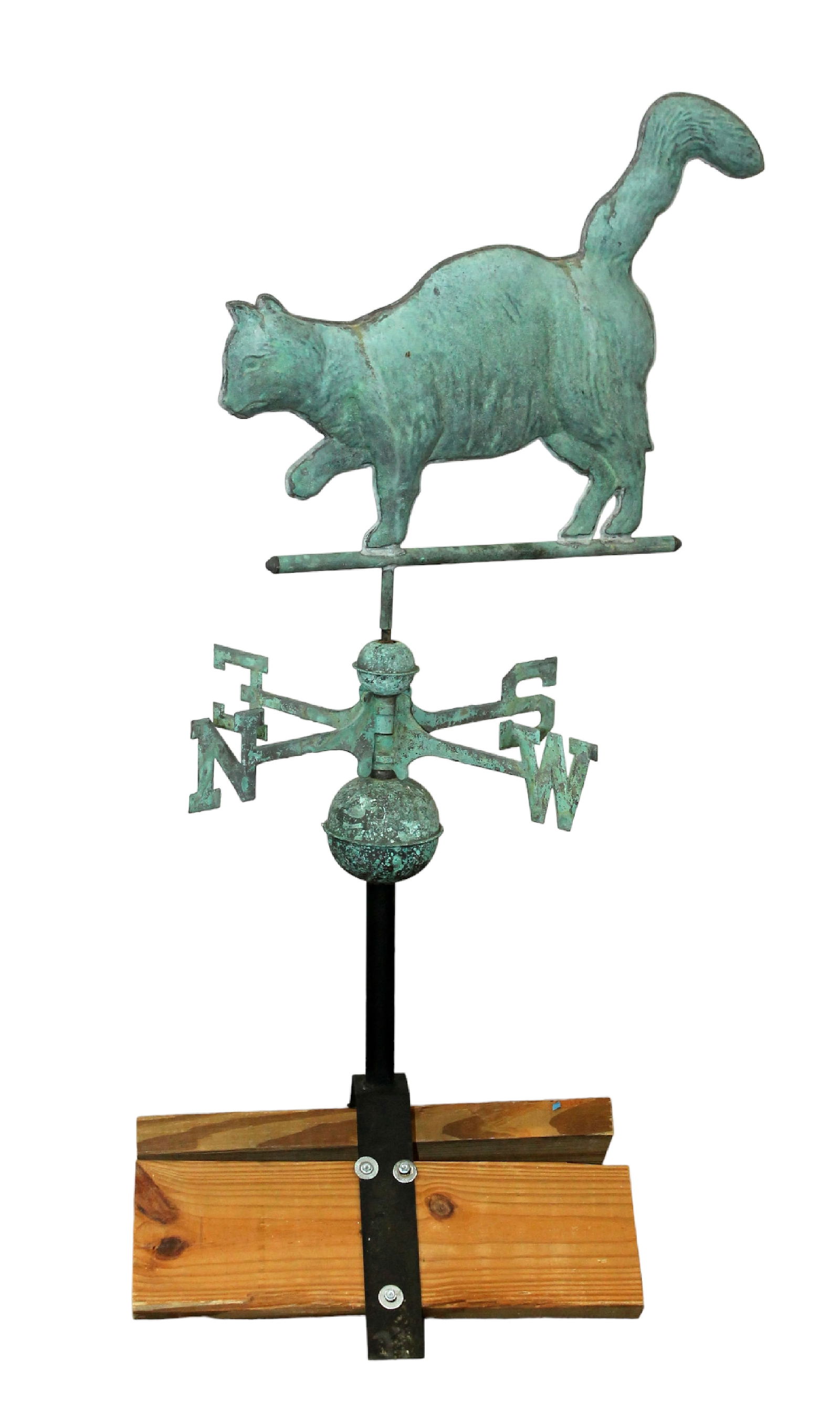 Copper weathervane with cat (1 of 4)
