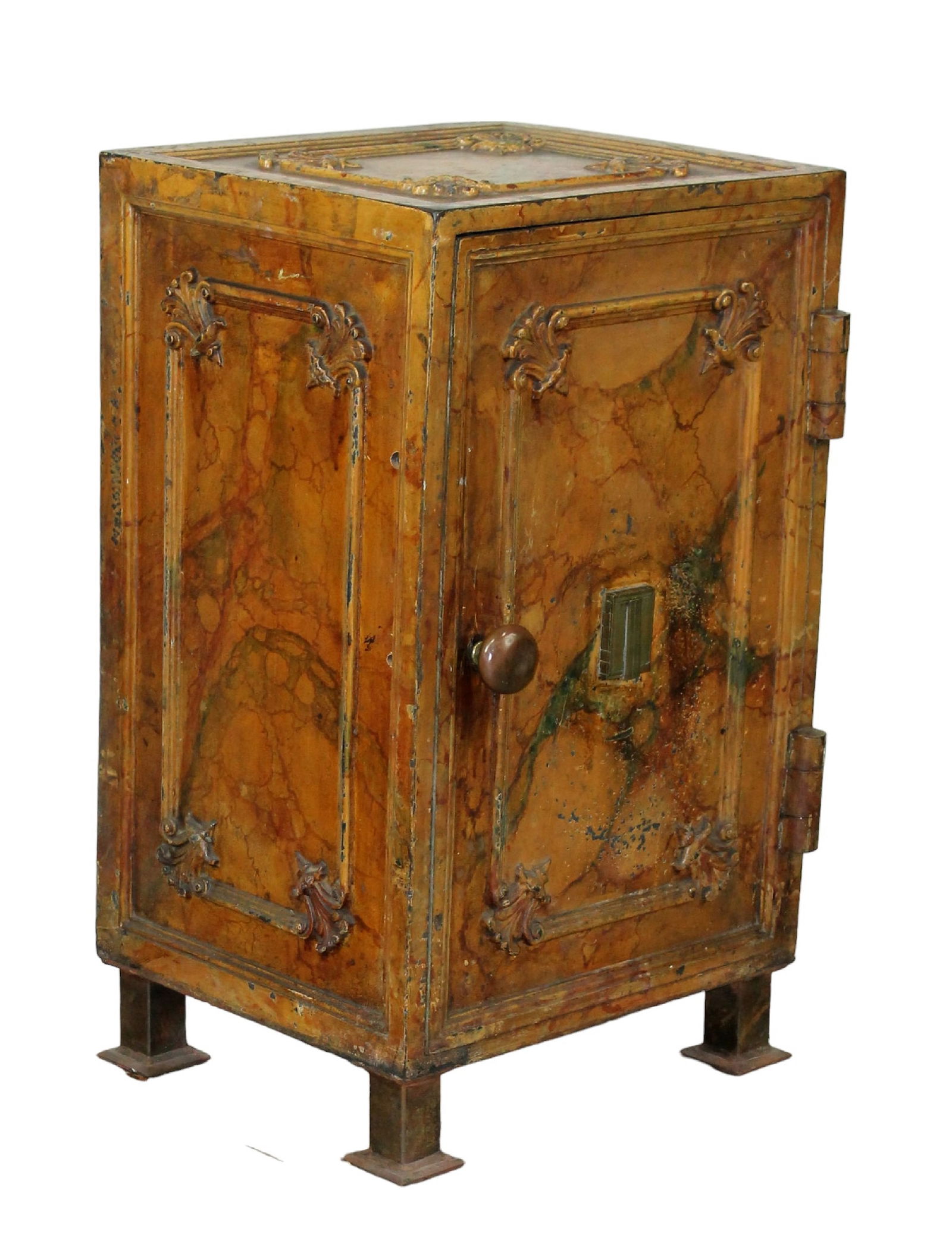 French 19th century faux painted cast iron safe (no key) (1 of 8)