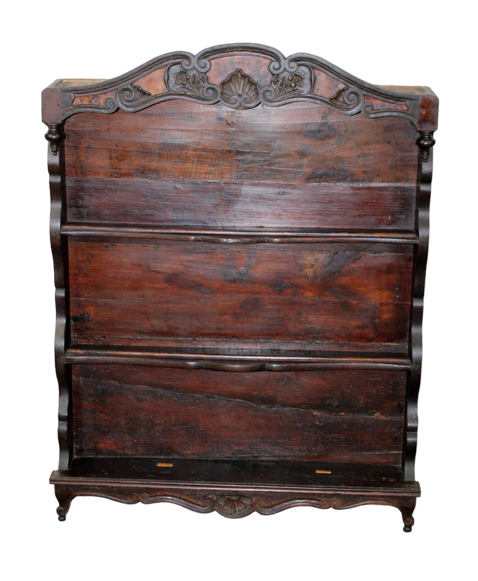 French Provincial carved walnut etagere presentoir d'assiettes: French Provincial carved walnut etagere presentoir d'assiettes. 19th century. 45"w x 34"w x 6"d