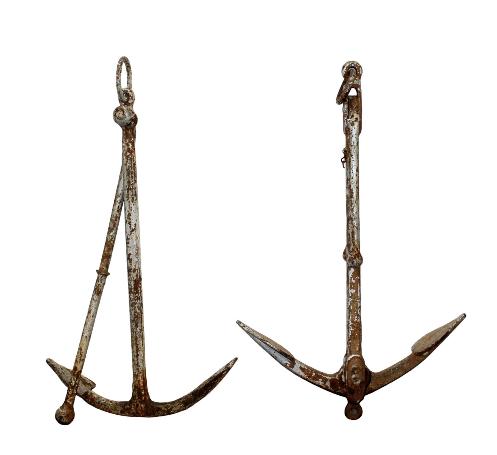 Lot of 2 antique iron anchors (1 of 10)