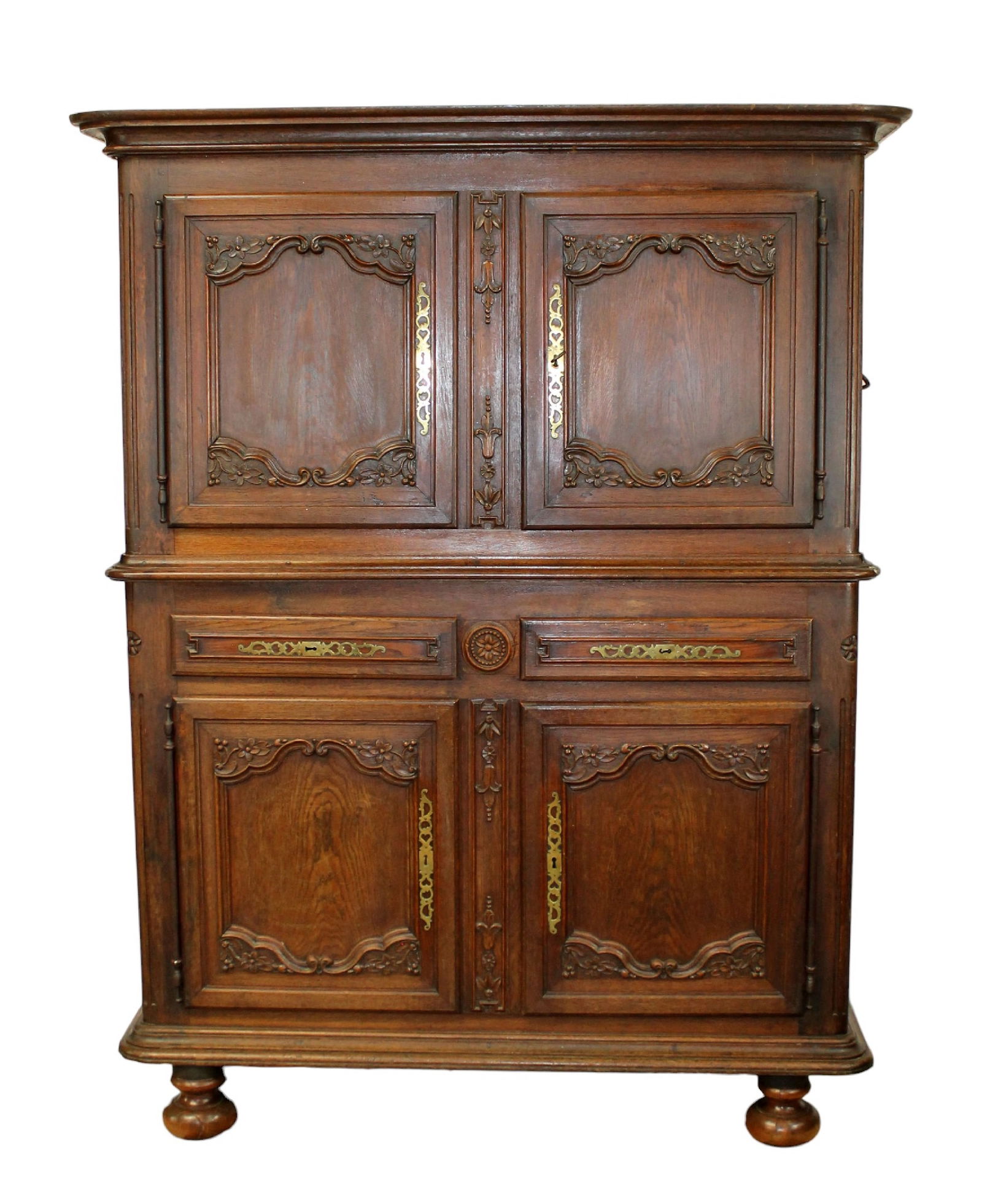 French carved oak 4 door buffet (1 of 14)