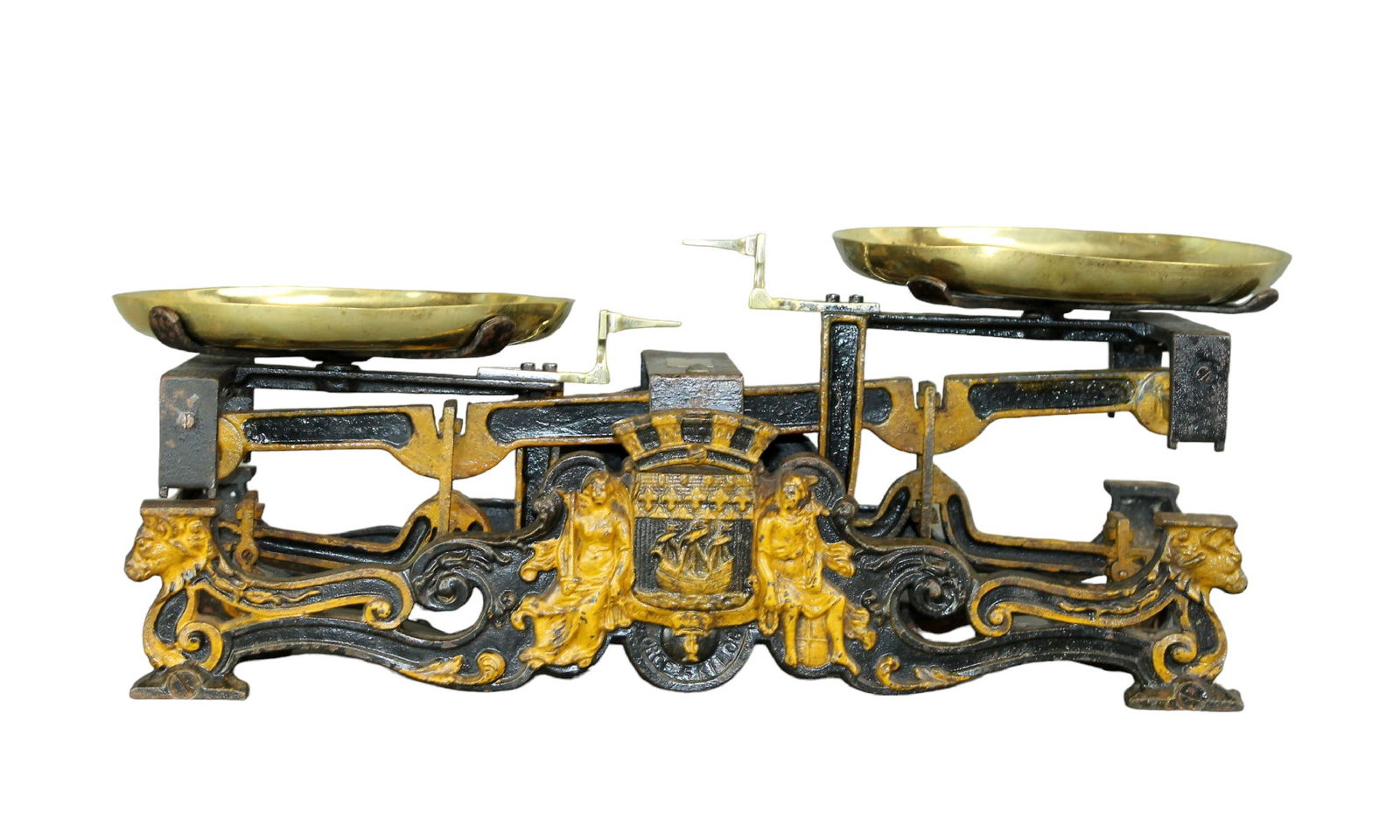 French pharmacy scale in cast iron with city of Paris coat of arms (1 of 14)