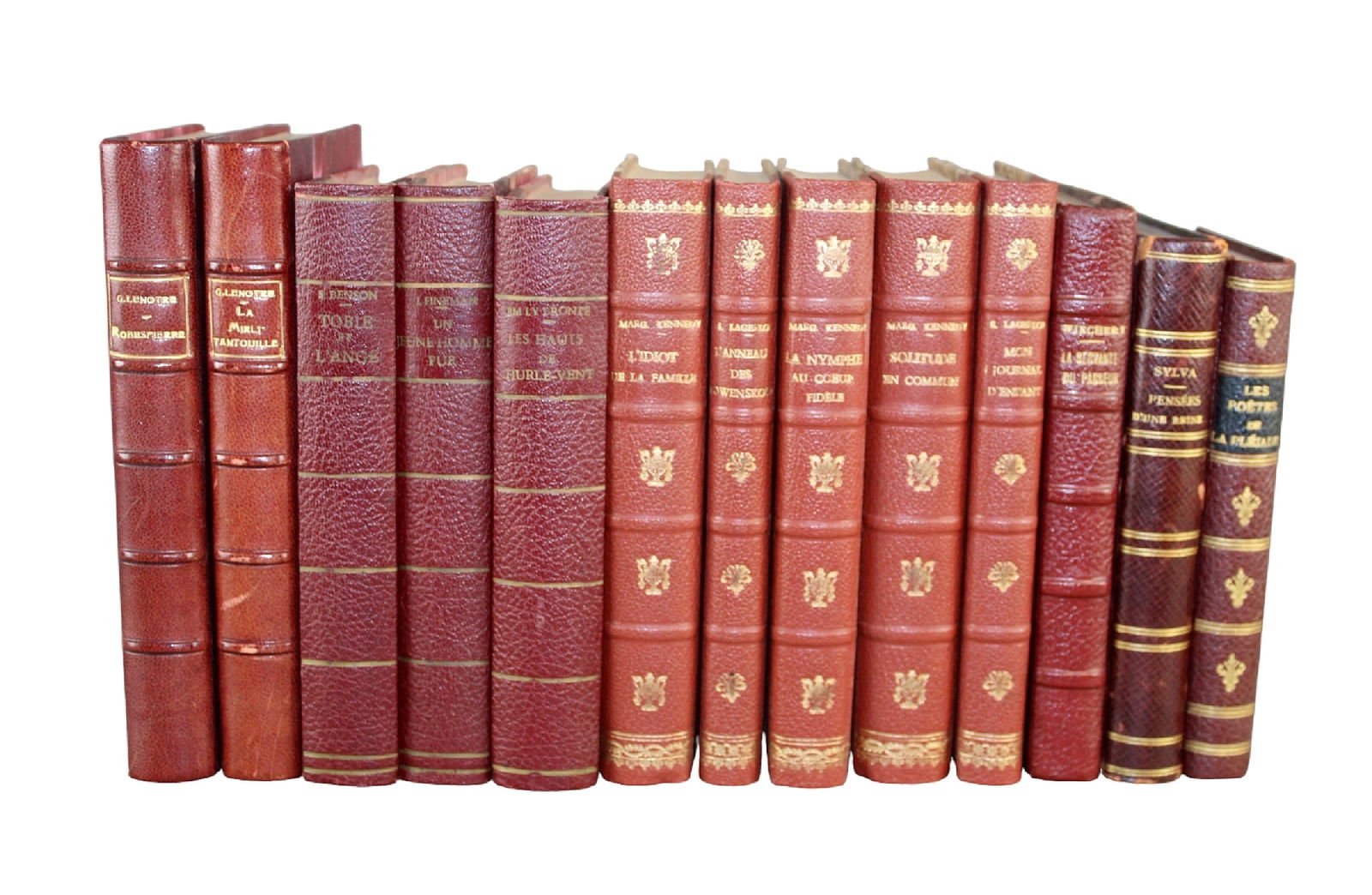 Lot of 13 misc French leather bound books (1 of 4)