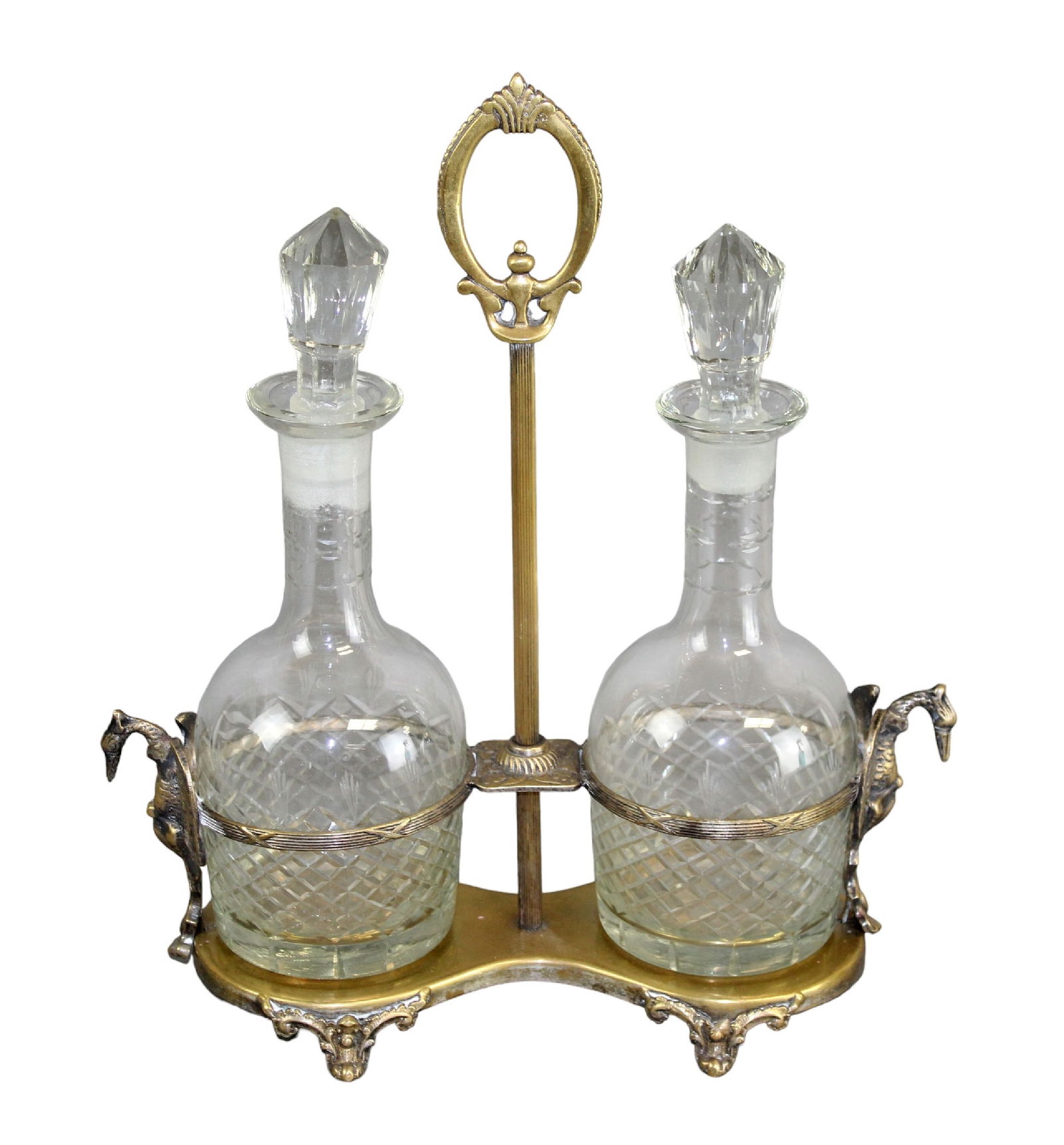 International Silver Co. silver plated cruet set with glass decanters (1 of 11)