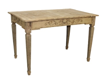 French Louis XVI style bleached oak side table or desk