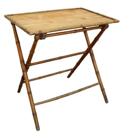French faux bamboo folding table in pine