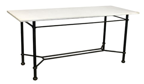 French iron and marble pastry shop table