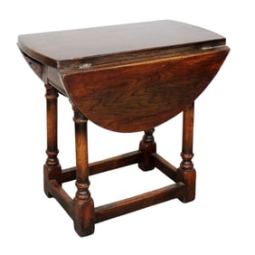 French petite drop side table in oak