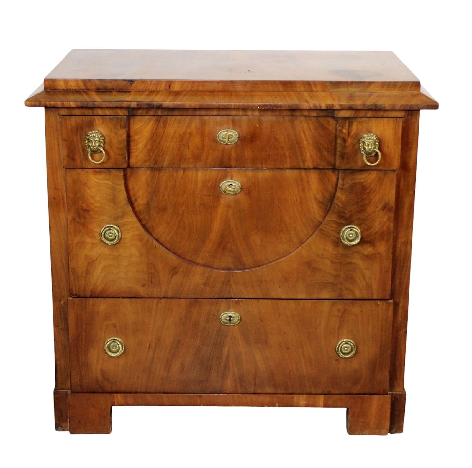 Biedermeier petite 3 drawer commode in walnut (1 of 11)