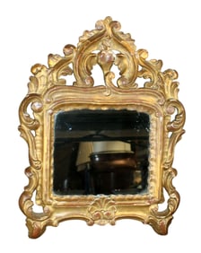 Italian giltwood mirror with bleeding heart