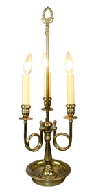 Brass bouillotte lamp with bugles
