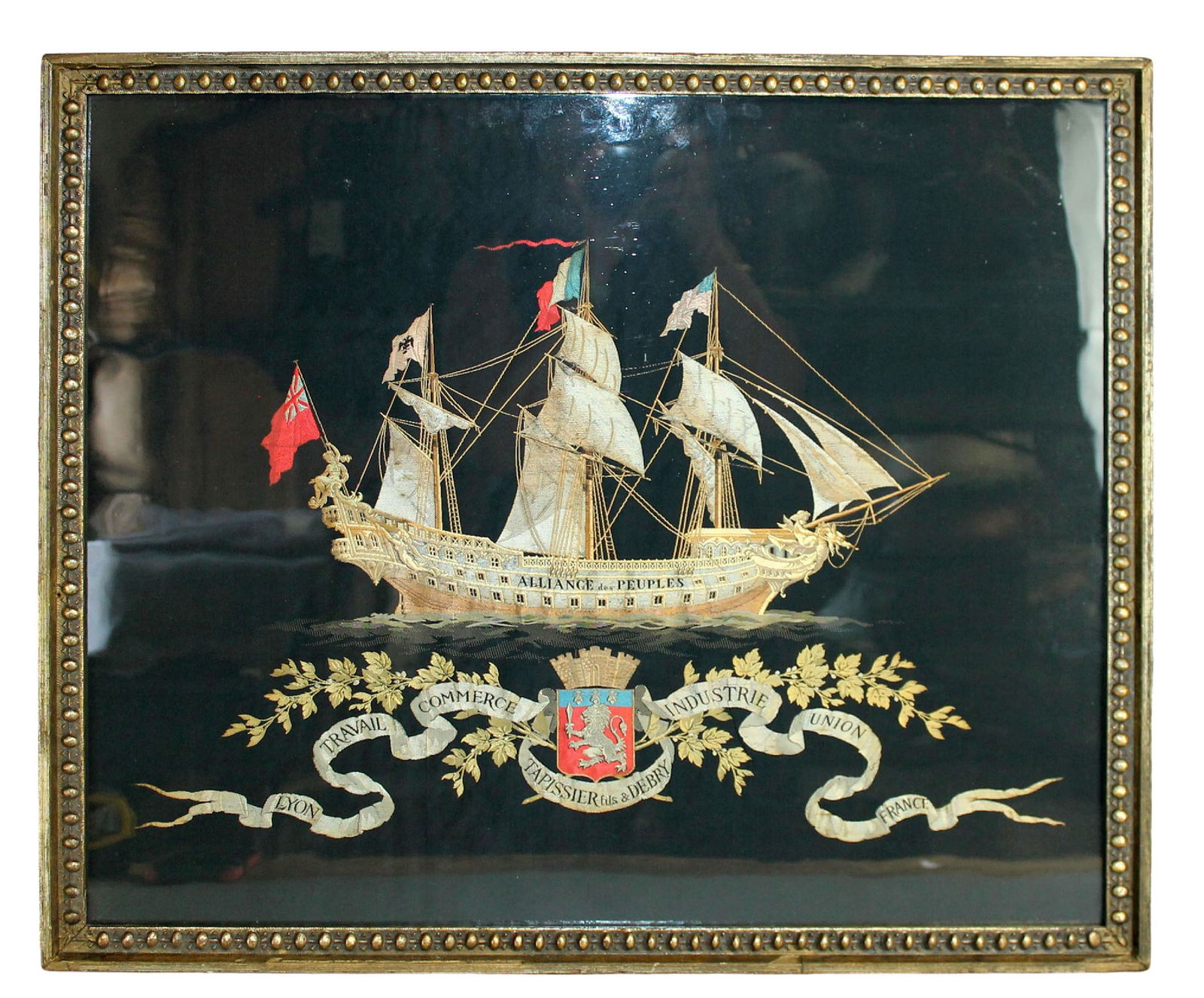 French Vessel of the Alliance silk embroidery by Tapissier Fils & Debry (1 of 10)