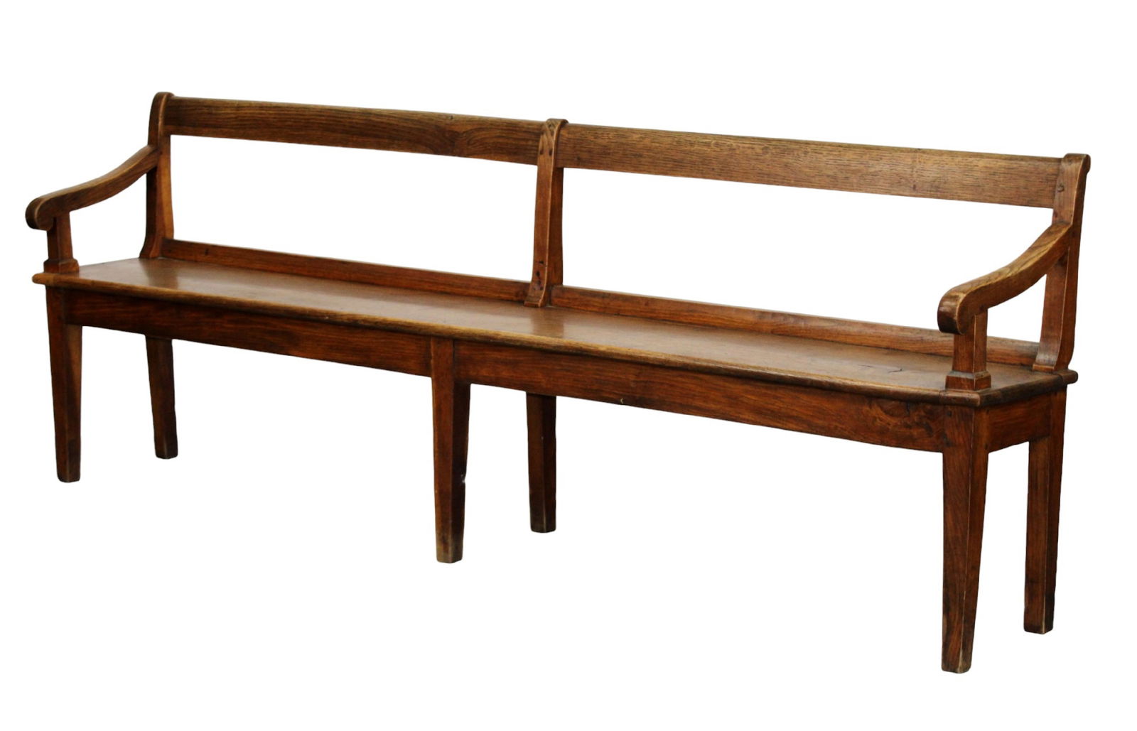 French church pew bench in mixed woods (1 of 10)