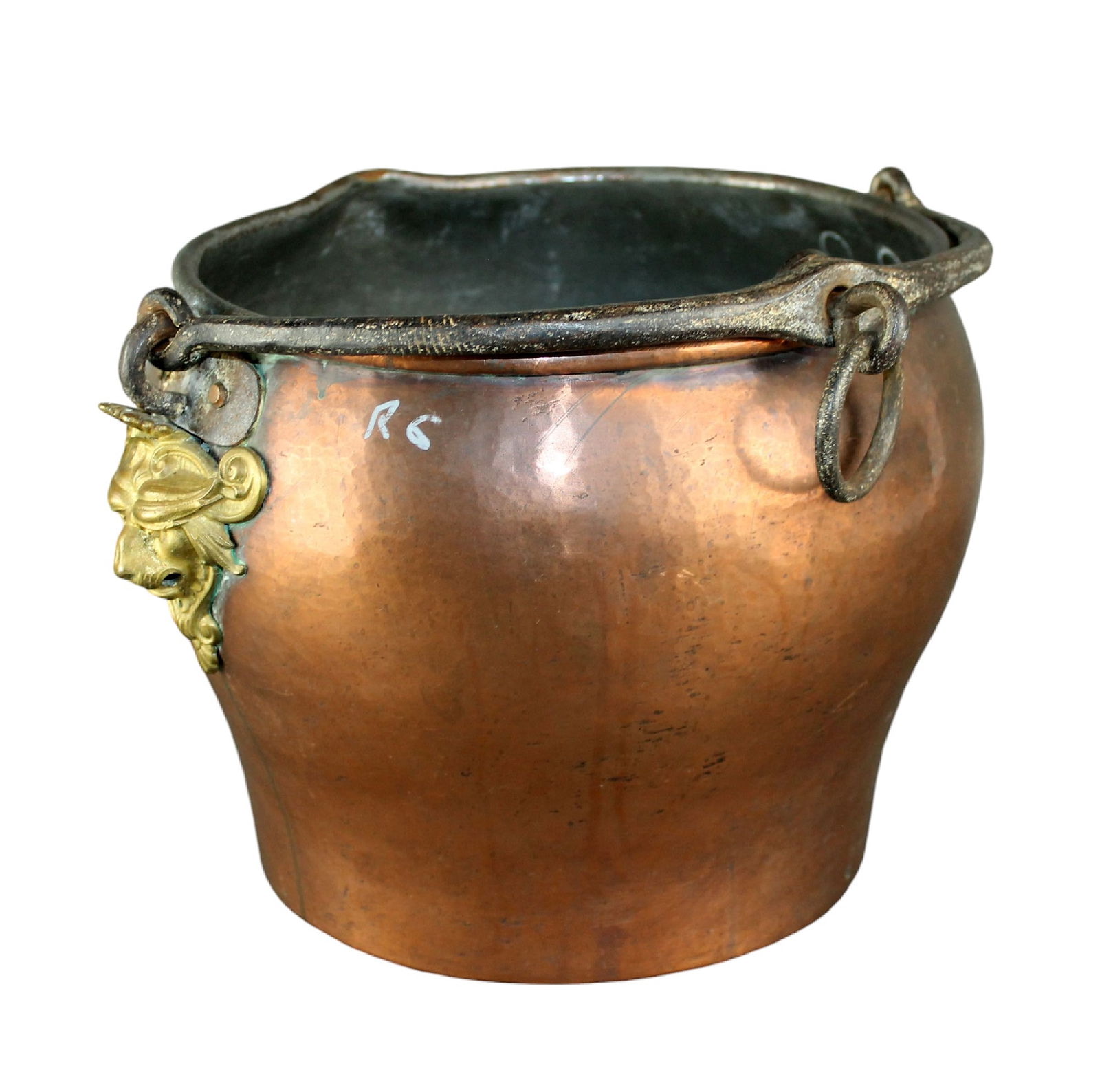 French copper pail with bronze griffin mounts (1 of 9)