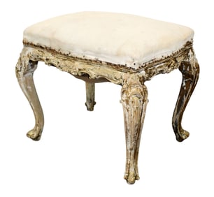 Italian Louis XV style polychrome foot stool