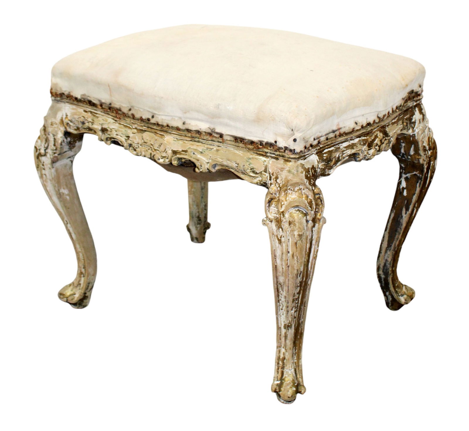 Italian Louis XV style polychrome foot stool (1 of 7)
