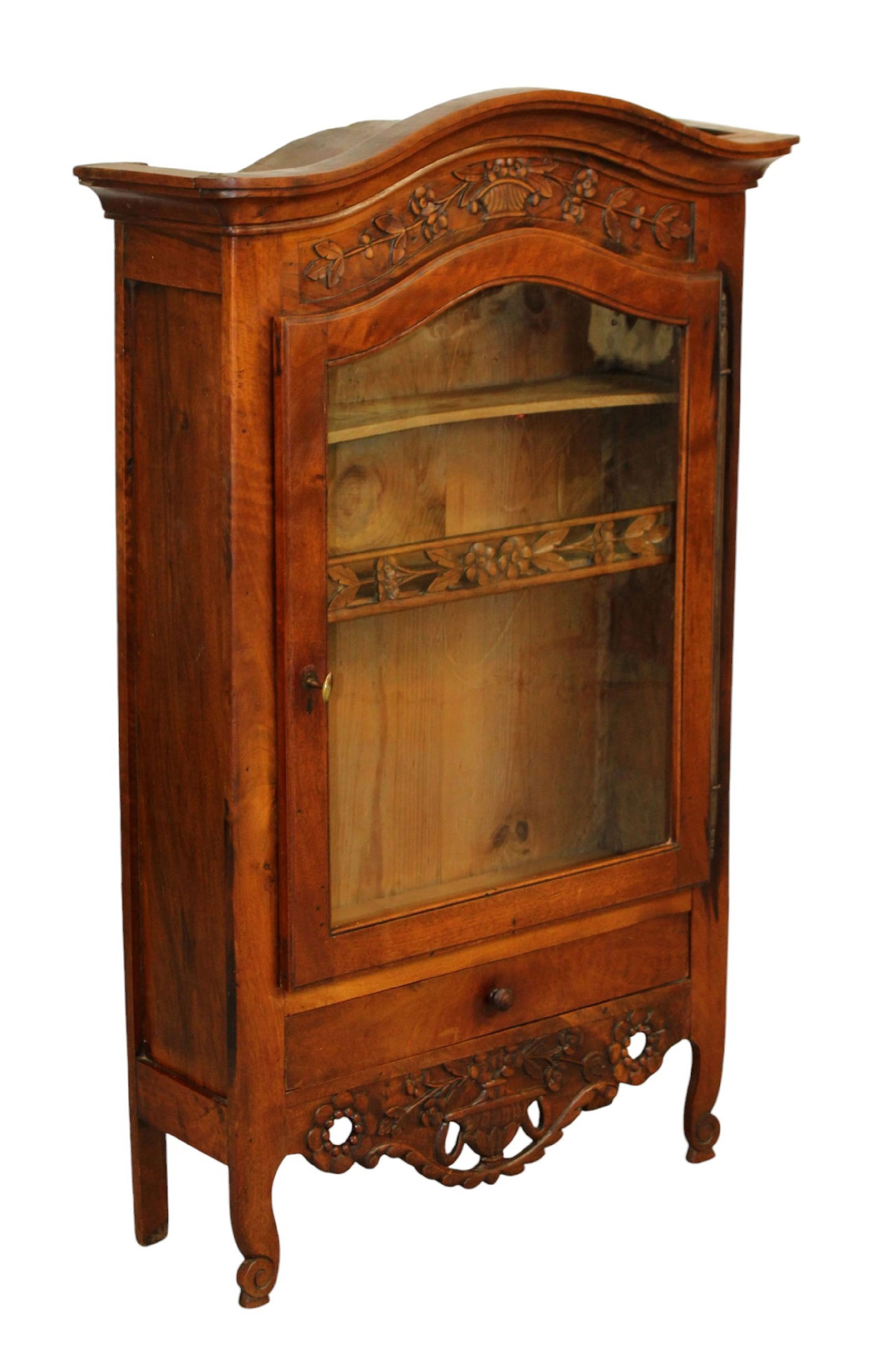 French Provincial carved walnut spice cabinet (1 of 13)