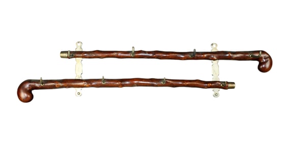English walking stick form wall mount hat rack