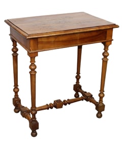 French side table with incised carvings of birds and sunflowers