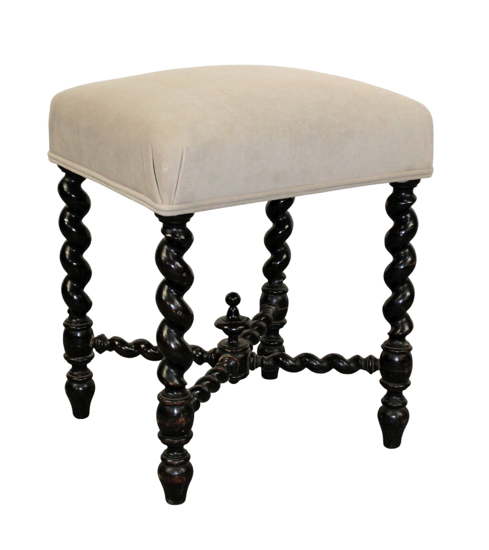 French ebonized barley twist foot stool (1 of 7)