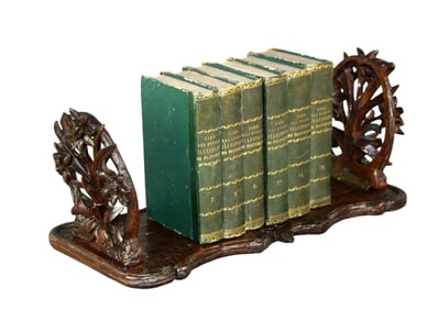 French relief carved walnut adjustable book holder