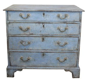 English Georgian 4 drawer chest  with painted finish