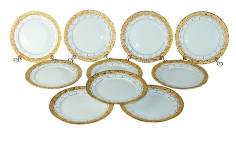 Set of 10 Meissen porcelain dessert plates