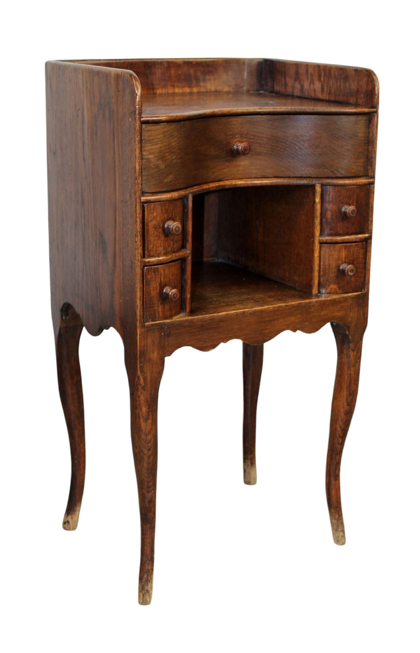 French side table in oak with cubby and 5 drawers (1 of 7)