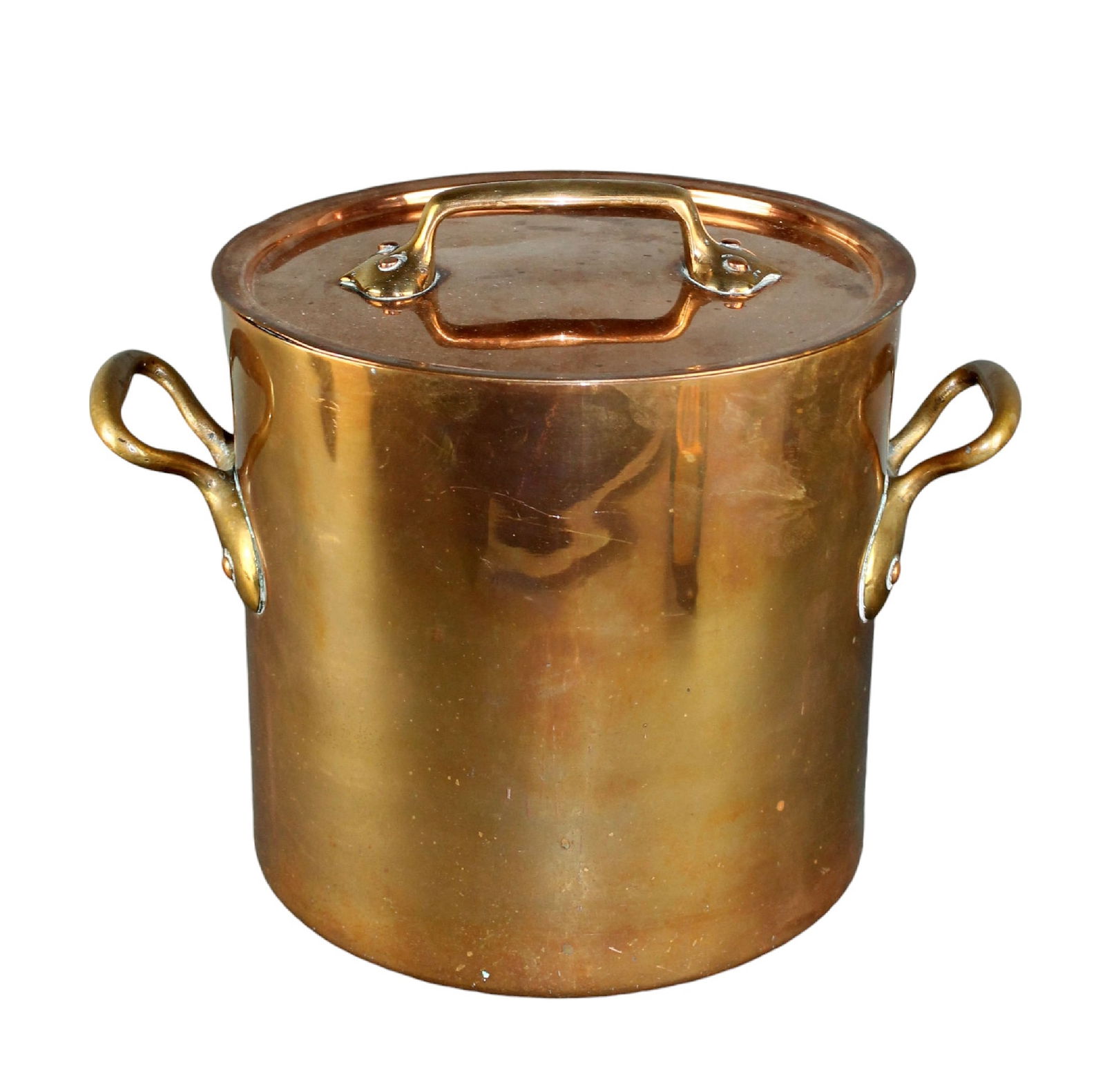 French copper stock pot with lid (1 of 8)