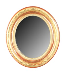 French Louis Philippe gold leaf oval mirror
