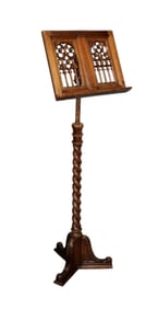 French Gothic Revival book rest or music stand on barley twist stand