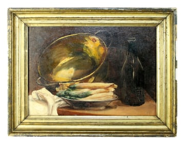 French oil on board painting still life