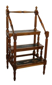 French library steps with hand rail