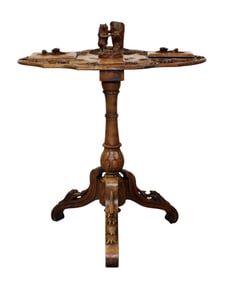 Black Forest carved smoking stand with bear