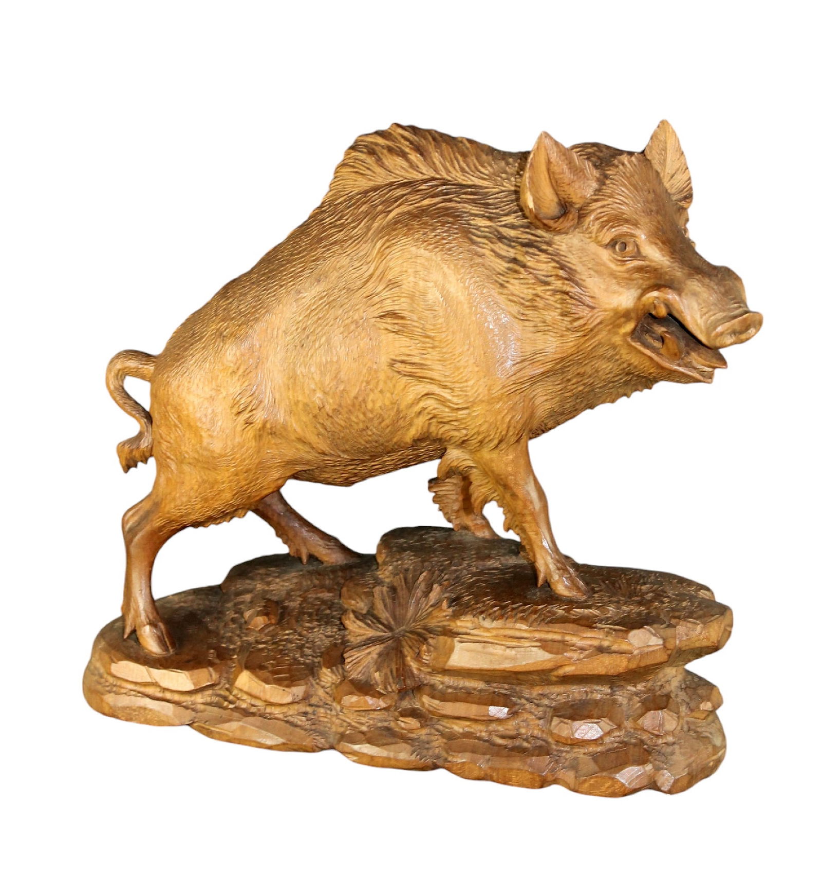 French Black Forest carved wild boar sculpture (1 of 9)