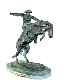 "Bronco Buster" bronze sculpture after Frederic Remington