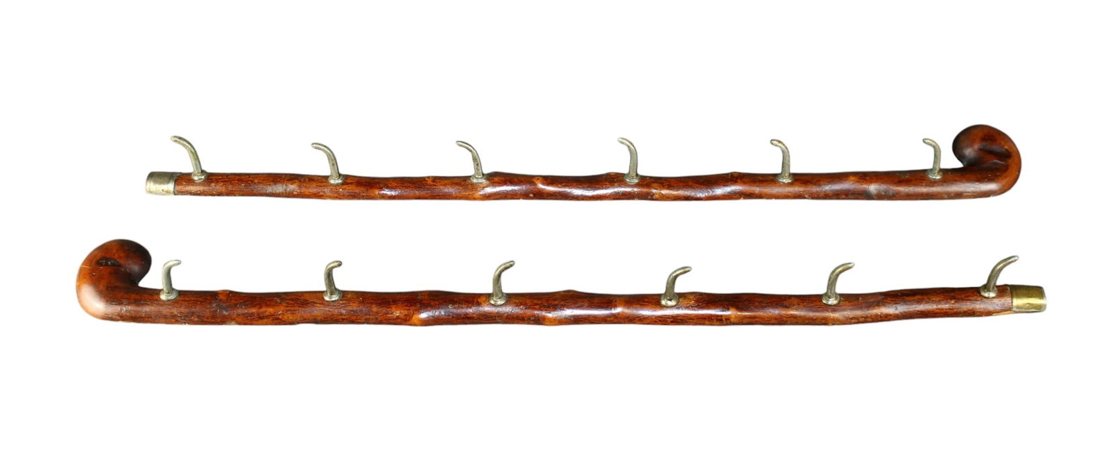 English walking stick form wall mount racks: English walking stick form wall mount gun or cane racks. 30"l x 2 1/4"d. Weight: 1lb