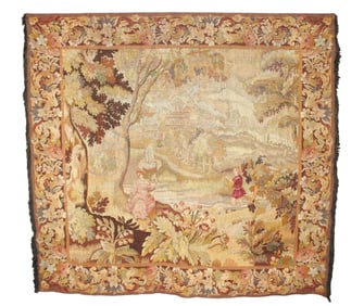 Flemish hand woven tapestry with chateau