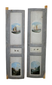 Pair French curved panels with seascapes