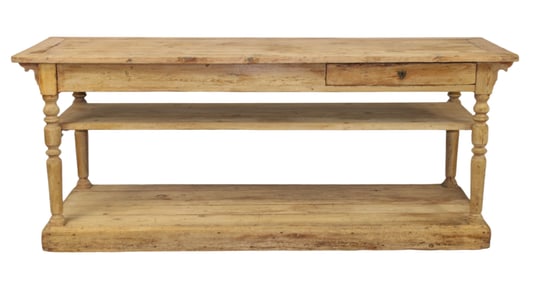 French 19th century drapers table in pine