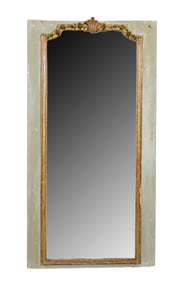 French Regency painted and gilt trumeau mirror