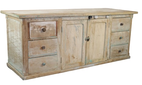 French shop  counter island in pine