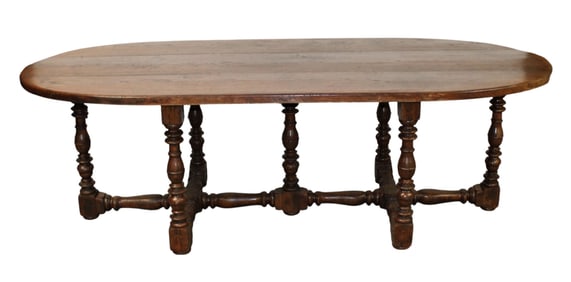French oval dining table in oak
