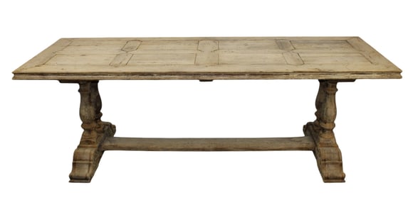 French bleached oak table with parquet top