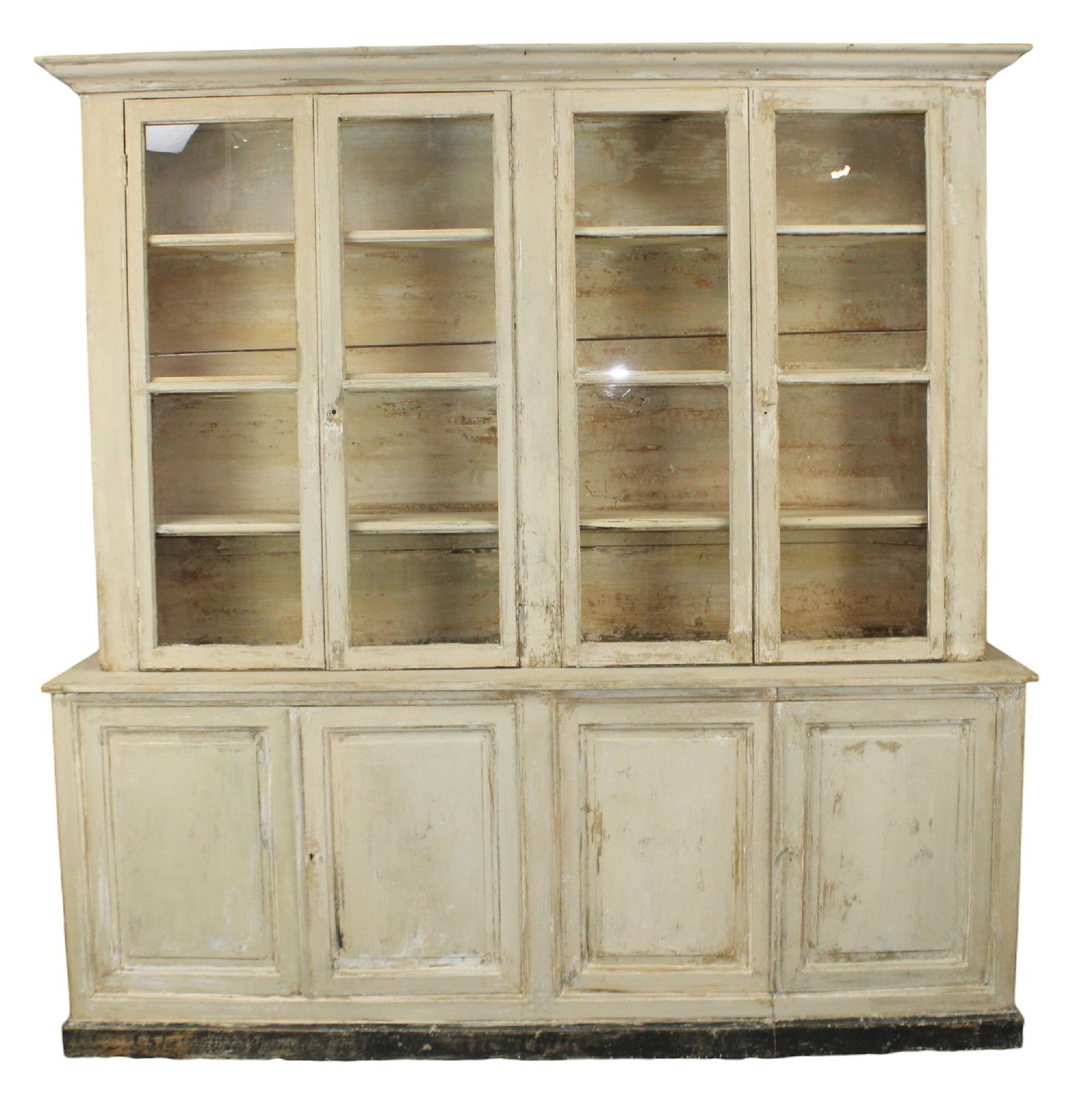 French 4 door painted pine bookcase (1 of 13)