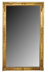 Large French gilt mirror with original 2 part glass