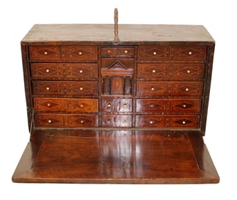 Spanish marquetry vargueno traveling desk