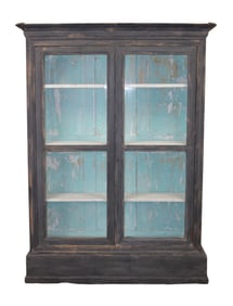 French Napoleon III 2 door bookcase with painted finish